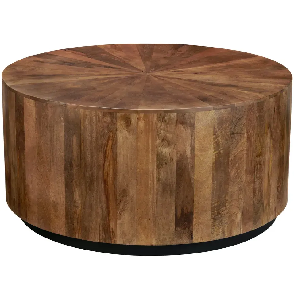 Hudson Coffee Cocktail Table in Brown Stain Wood