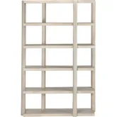 Linea 82" 5 Shelf Etagere Bookcase in Bleach Washed Solid Wood