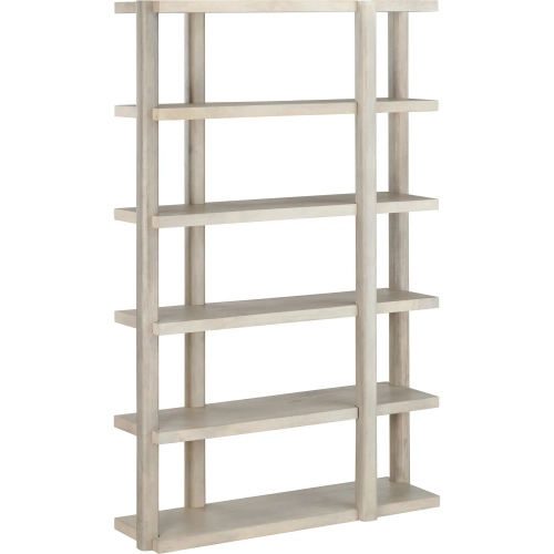 Linea 82" 5 Shelf Etagere Bookcase in Bleach Washed Solid Wood