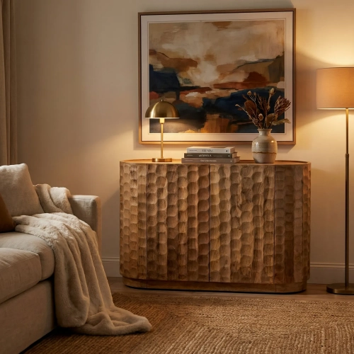 Gibson 2 Door Cabinet in Brown Mango Wood
