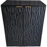 Ravine 2 Door Wine Bar Cabinet in Black Mango Wood