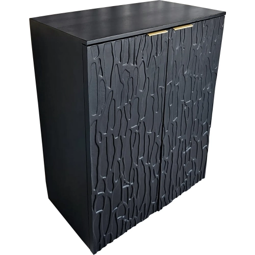 Ravine 2 Door Wine Bar Cabinet in Black Mango Wood