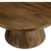 Keppler Round Cocktail Coffee Table in Brown Mango Wood