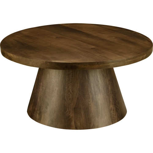 Keppler Round Cocktail Coffee Table in Brown Mango Wood
