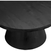 Keppler Round Cocktail Coffee Table in Black Mango Wood