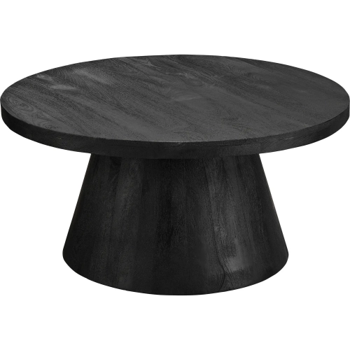 Keppler Round Cocktail Coffee Table in Black Mango Wood