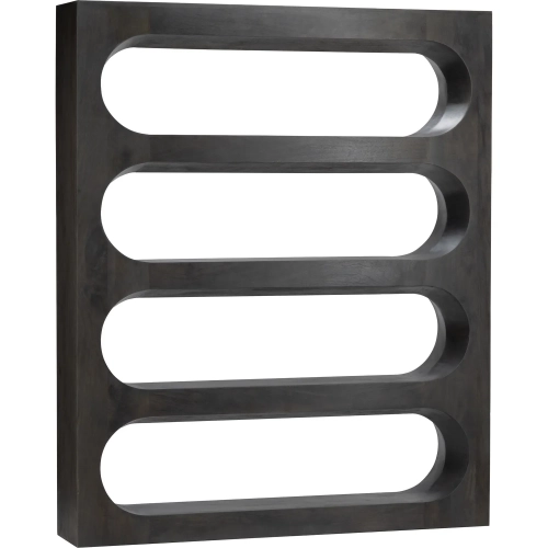 Trinity 79"H 4 Shelf Etagere Bookcase in Gray Wood