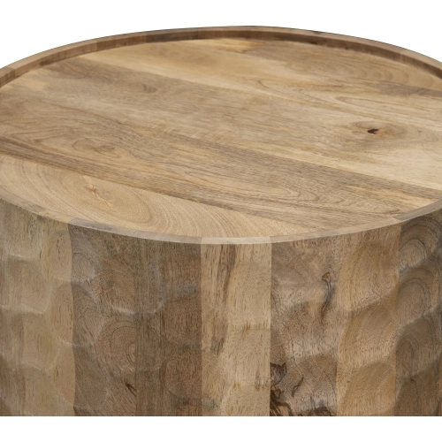 Gibson 22" Round End Table in Brown Mango Wood
