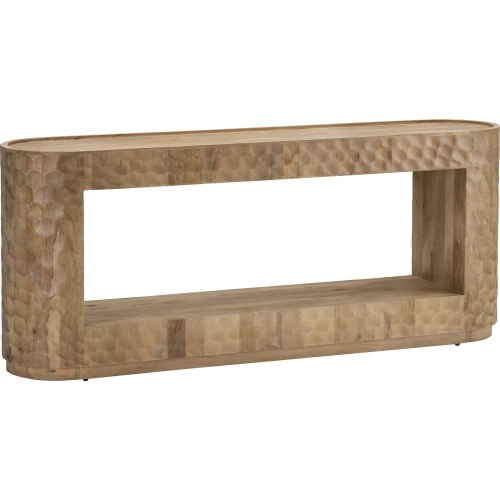 Gibson 76" Oval Console Sofa Table in Brown Mango Wood