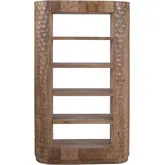 Gibson 80" 5 Shelf Etagere Bookcase in Brown Mango Wood