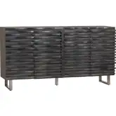 Cabalerro 80" Wave Front Wood Sideboard in Charcoal Gray