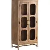 Bengal Manor 2 Door Curio Cabinet in Wood & Glass