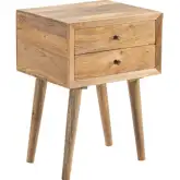 Rigley Square 2 Drawer Accent Table in Mango Wood
