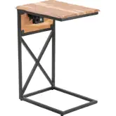 Dunwell Accent Table in Live Edge Acacia & Black Metal