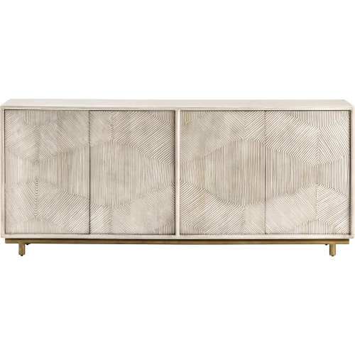 Crestview Collection Mondrian 79" 4 Door Media Credenza Sideboard - Thumbnail 2