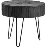 Drummond End Table in Charred Black Wood & Hairpin Leg