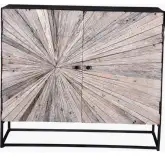Bazemore 2 Door Cabinet in Sunburst Reclaimed Wood & Black Metal