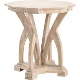 Evelyn End Table in White Washed Distressed Wood