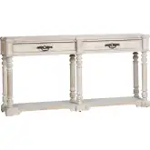 Abbott 2 Drawer Console Table in Cream Washed Wood