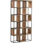 Owen Etagere in Wood & Black Metal
