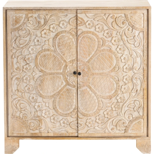 Meadow 2 Door Cabinet in White Washed Wood