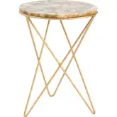 Olivia Accent Table in Agate & Gold Metal