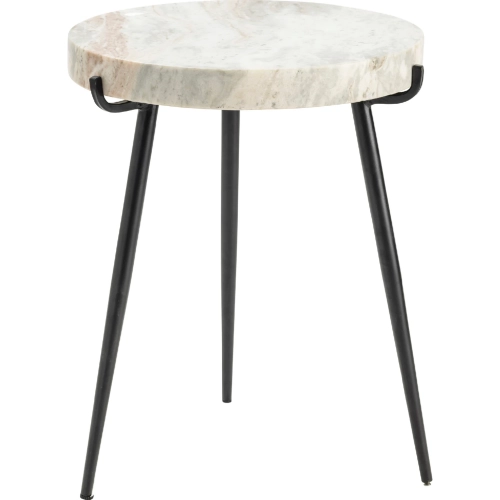 Maxwell Accent Table in Gray Marble & Black Iron