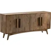 Sonoma 72" 4 Door Media Credenza Sideboard in Sand Washed Mango Wood
