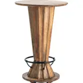 Cedar Creek 42" Mango Pub Bar Table in Wood & Black Metal