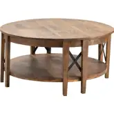 Sutton Creek Cocktail Coffee Table in Wood & Black Metal