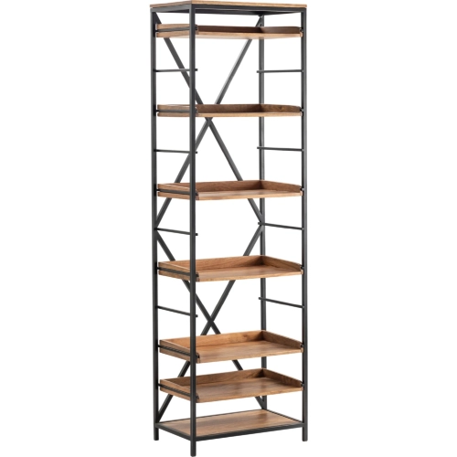 Thomas Road Bookcase in Wood & Black Metal