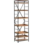 Thomas Road Bookcase in Wood & Black Metal