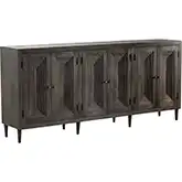 Highland Park 90" Mango 6 Door Media Credenza Sideboard in Mango Wood