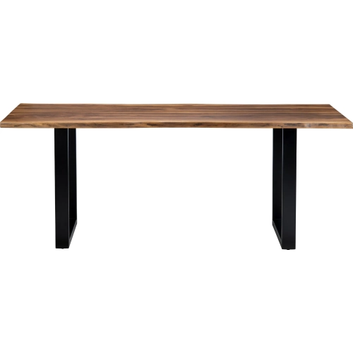 Fletcher 86" Dining Table in Live Edge Sheesham & Black Metal