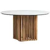 Sullivan 54" Round Dining Table in Marble & Wood