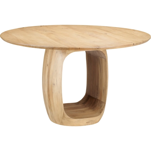 Sonora 51" Round Dining Table in Tan Solid Wood