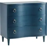 Delray 3 Drawer Chest in Blue Finish Wood