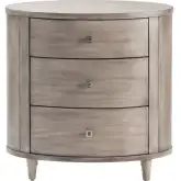 Oaklawn 3 Drawer Oval Chest in Gray Finish Wood
