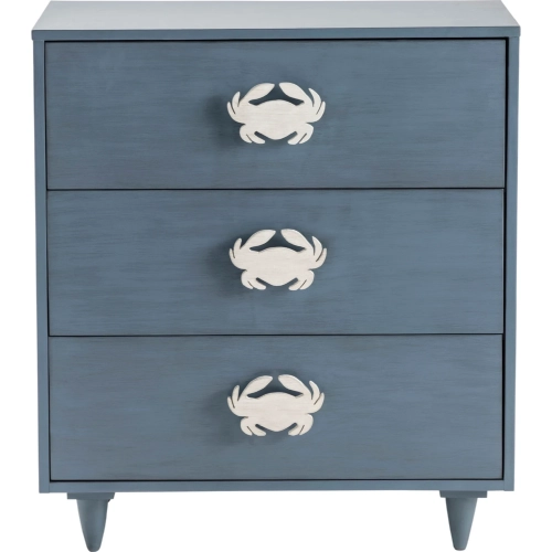 Grand Bay 3 Drawer Chest in Navy Blue & White Wood