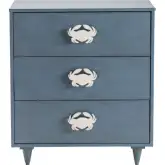 Grand Bay 3 Drawer Chest in Navy Blue & White Wood
