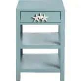 Grand Bay 1 Drawer 2 Shelf End Table in Turquoise Blue