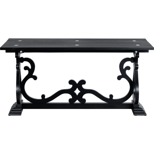 Ashleigh Flip Out Console Sofa Table in Black Oak Wood