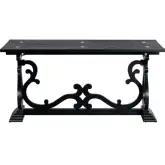 Ashleigh Flip Out Console Sofa Table in Black Oak Wood