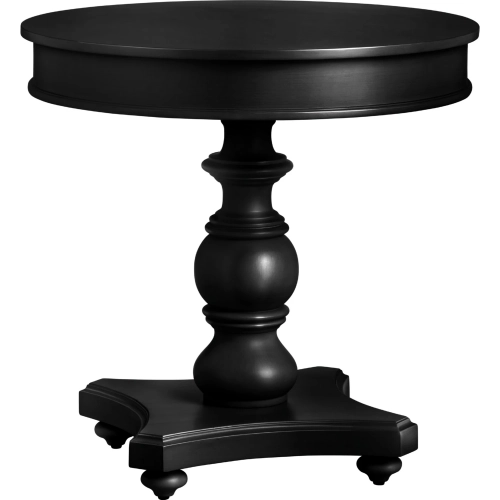 Ashleigh Round End Table in Black Oak Wood