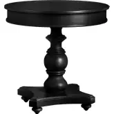 Ashleigh Round End Table in Black Oak Wood