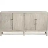 Annabelle 68" 4 Door Media Credenza Sideboard in Cream Wood