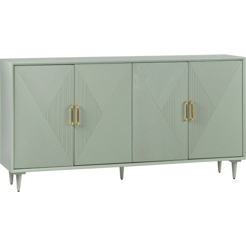 Arvada 72" 4 Door Media Credenza Sideboard in Sage Green Wood