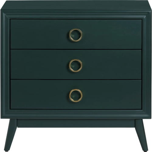 Pomeroy 3 Drawer Chest in Emerald Green Wood