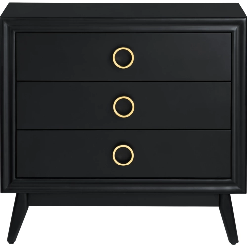 Pomeroy 3 Drawer Chest in Black Wood
