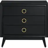Pomeroy 3 Drawer Chest in Black Wood